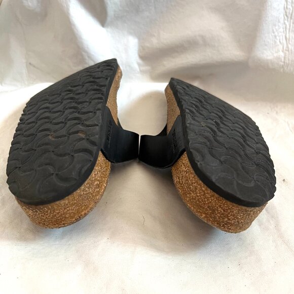 Birkenstock Gizeh sandals black birko flor EU 41 US womens 10 faux leather - Picture 9 of 14